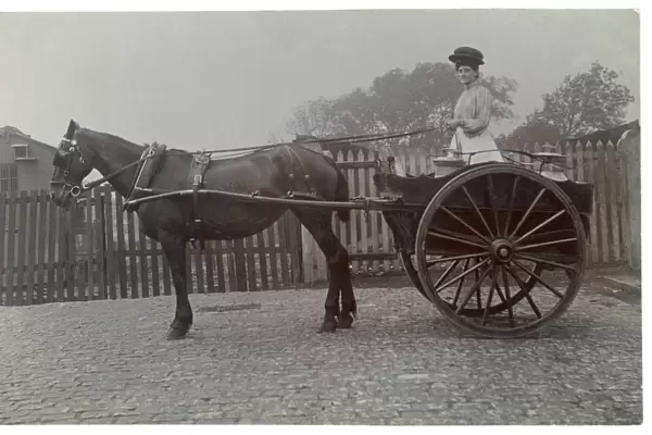 Milkwoman in Cart Photo