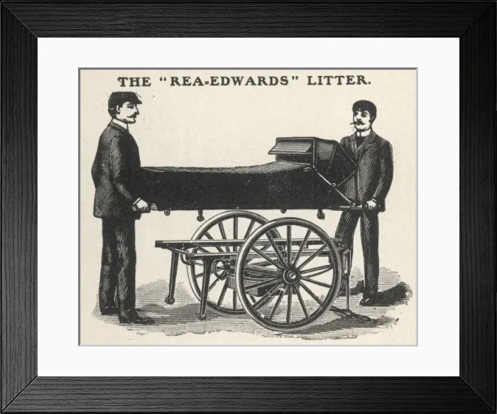 Framed Print : First aid, Rea-Edwards Litter Framed Print : First aid, Rea-Edwards Litter