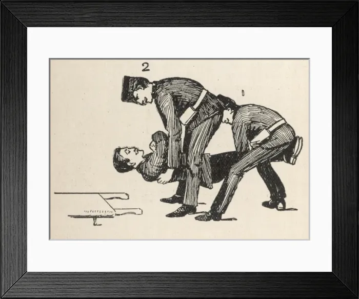 Framed Print : Two bearers and patient (1 of 2) Framed Print : Two bearers and patient (1 of 2)