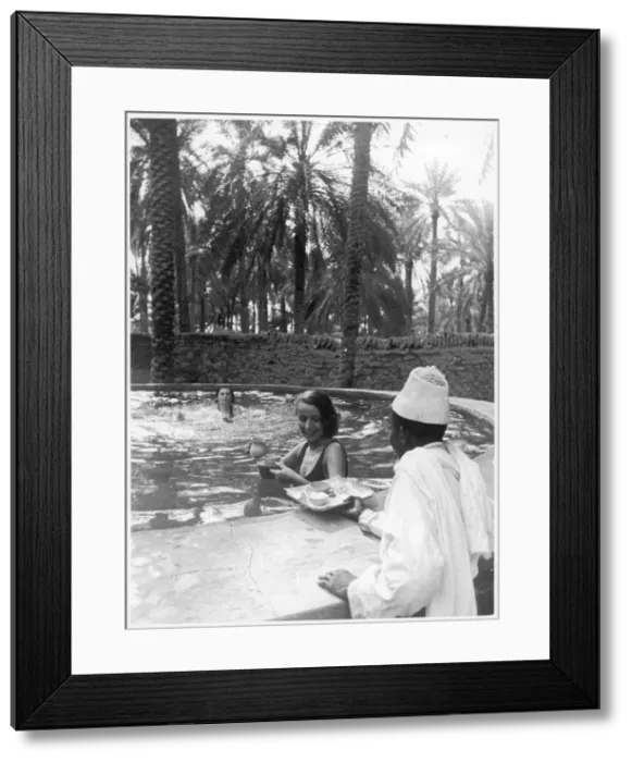 Framed Print : Africa / Waiter / Pool Framed Print : Africa / Waiter / Pool