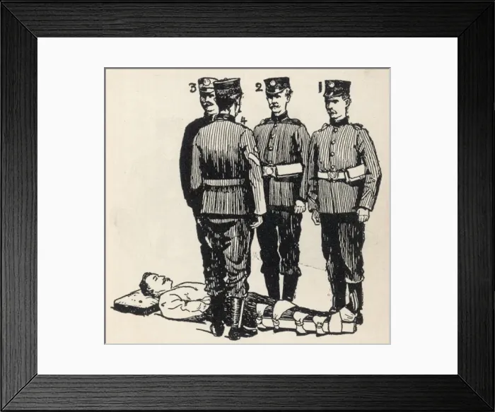 Framed Print : Four bearers and patient (1 of 6) Framed Print : Four bearers and patient (1 of 6)