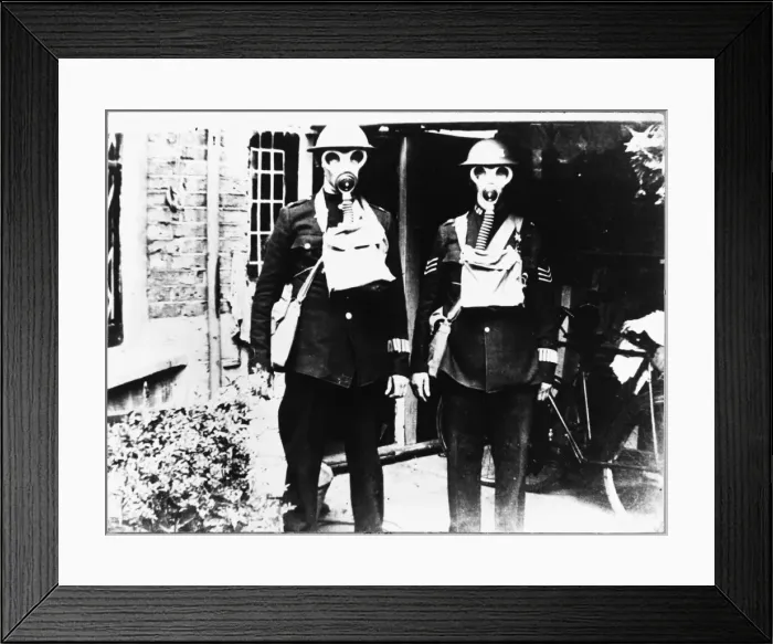 Framed Print : Police in Gas Masks Framed Print : Police in Gas Masks