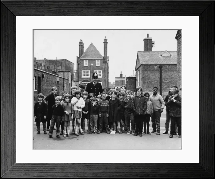 Framed Print : Police Officer in School Framed Print : Police Officer in School