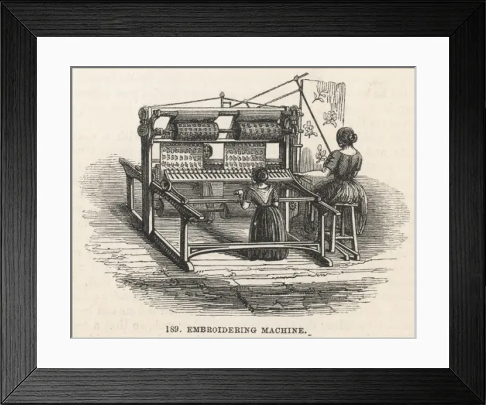 Framed Print : Carpet Embroidering