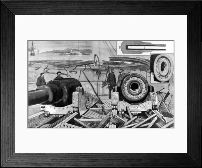 Framed Print : The damaged gun of H. M.s Thunderer, condition of the turret Framed Print : The damaged gun of H. M.s Thunderer, condition of the turret
