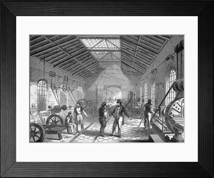 Framed Print : Fitting shop at the Grand junction railway works Framed Print : Fitting shop at the Grand junction railway works