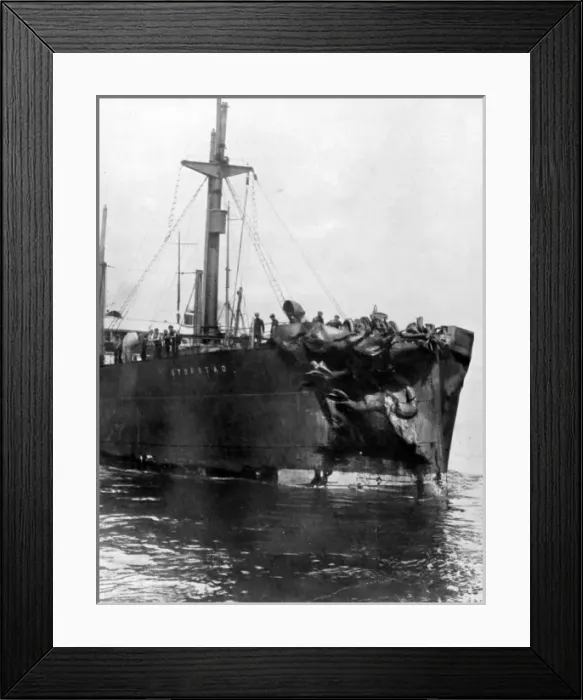 Framed Print : The twisted bow of the Storstad, after the collison with Framed Print : The twisted bow of the Storstad, after the collison with