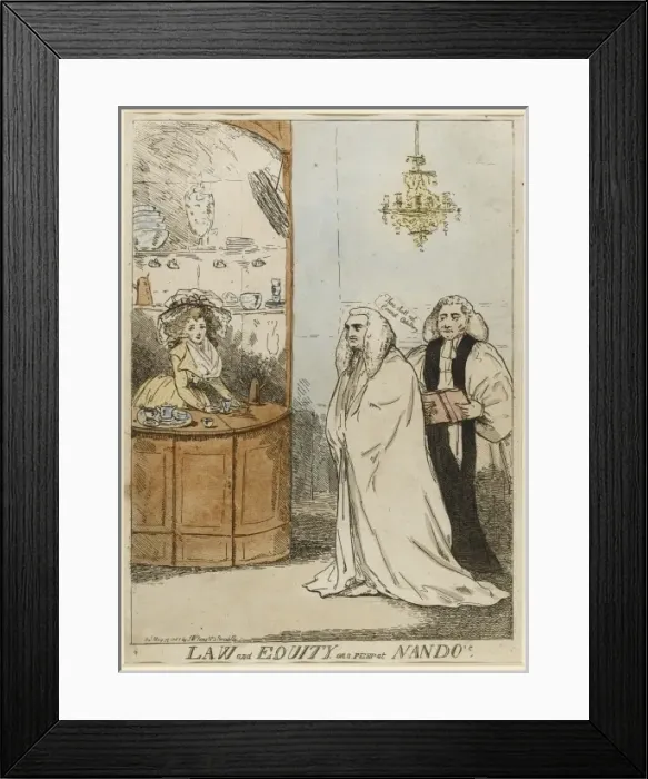 Framed Print : Law and Equity, or a peep at Nando Framed Print : Law and Equity, or a peep at Nando