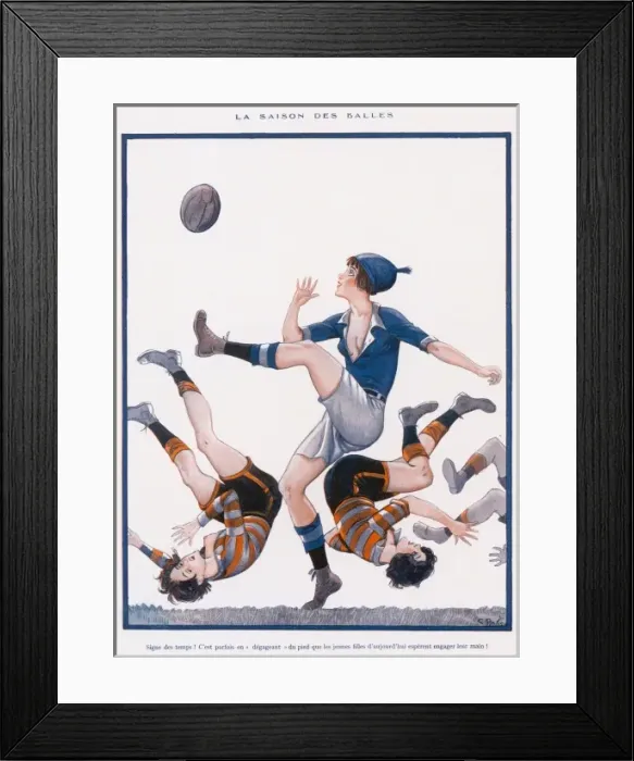 Framed Print : Acrobatic Ladies Footy Framed Print : Acrobatic Ladies Footy