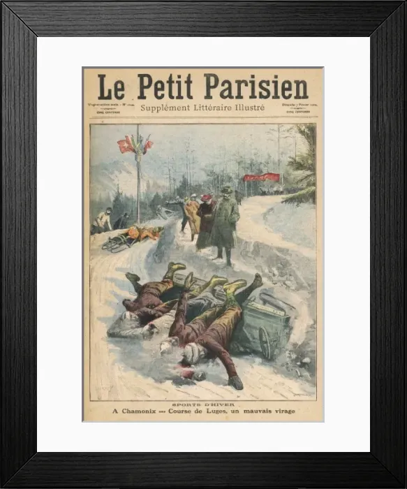 Framed Print : Bobsleigh Spill 1909 Framed Print : Bobsleigh Spill 1909