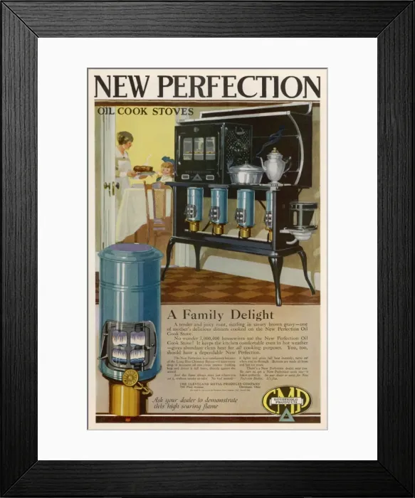 Framed Print : Oil Cook Stove 1919 Framed Print : Oil Cook Stove 1919