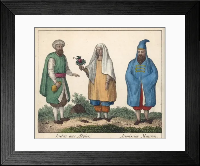 Framed Print : Algerian Men and Woman Framed Print : Algerian Men and Woman