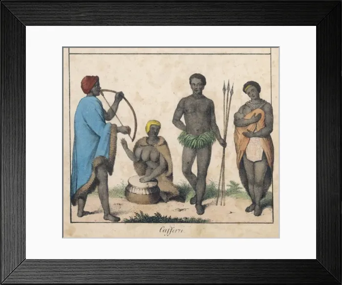 Framed Print : KAFFIRS. Kaffir men and women Framed Print : KAFFIRS. Kaffir men and women