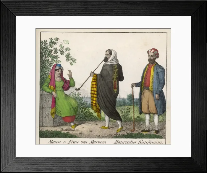 Framed Print : Moroccan Men and Woman Framed Print : Moroccan Men and Woman