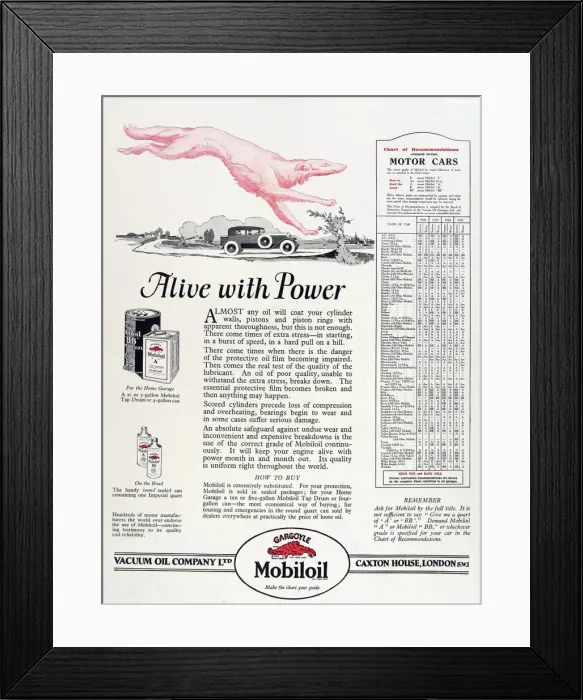 Framed Print : Advertisement for Mobil oil Framed Print : Advertisement for Mobil oil