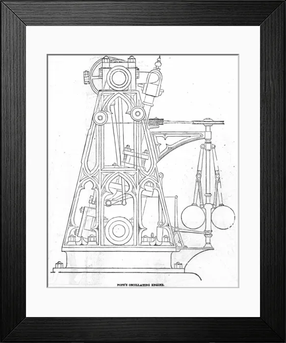 Framed Print : Popes oscillating engine Framed Print : Popes oscillating engine