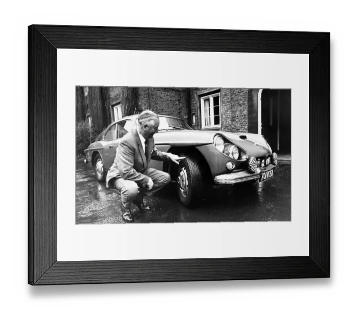 Framed Print : L. J. W. Bailey & his Jensen Framed Print : L. J. W. Bailey & his Jensen