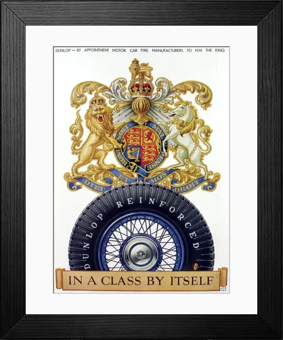 Framed Print : Advertisement for Dunlop tyres Framed Print : Advertisement for Dunlop tyres