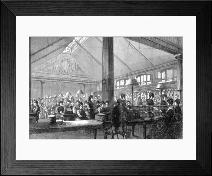 Framed Print : Instrument gallery of the Central Telegraph Office Framed Print : Instrument gallery of the Central Telegraph Office