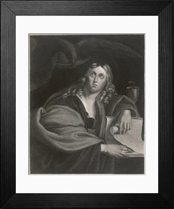 Framed Print : John Evangelist Writing Framed Print : John Evangelist Writing