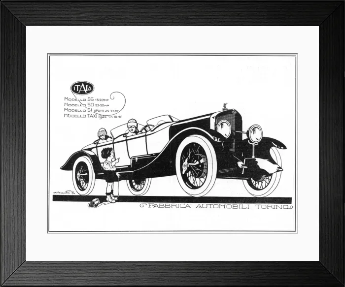Framed Print : Itala Car Advert