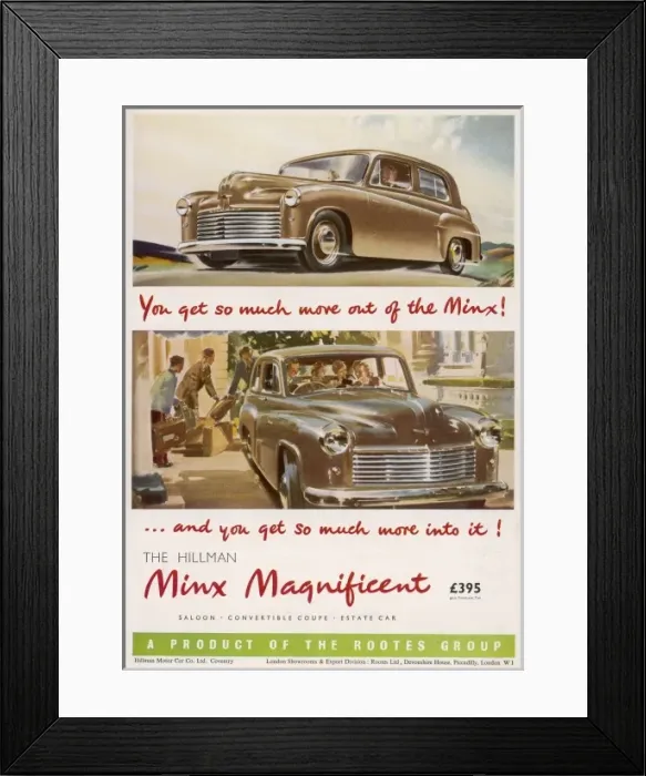 Framed Print : Hillman Minx Magnificent Framed Print : Hillman Minx Magnificent