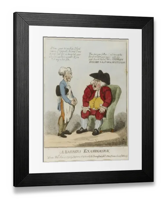 Framed Print : A Barbers Examination Framed Print : A Barbers Examination