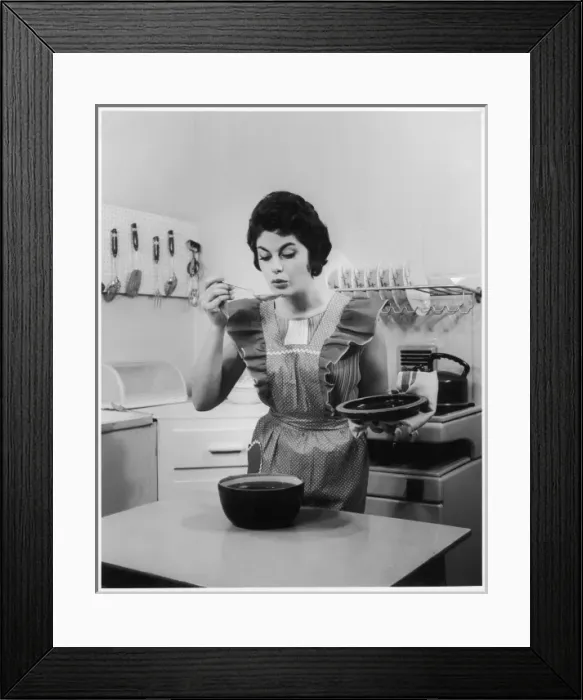 Framed Print : Housewife Cook Tasting Framed Print : Housewife Cook Tasting