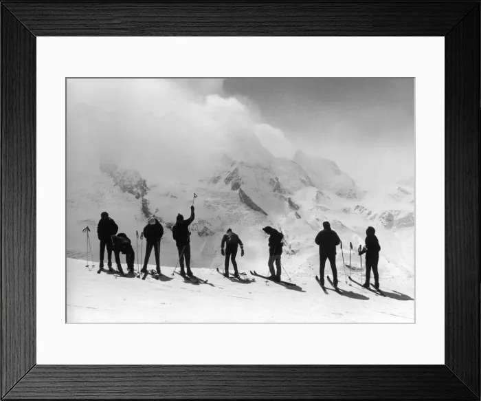 Framed Print : Swiss Skiers Get Ready Framed Print : Swiss Skiers Get Ready