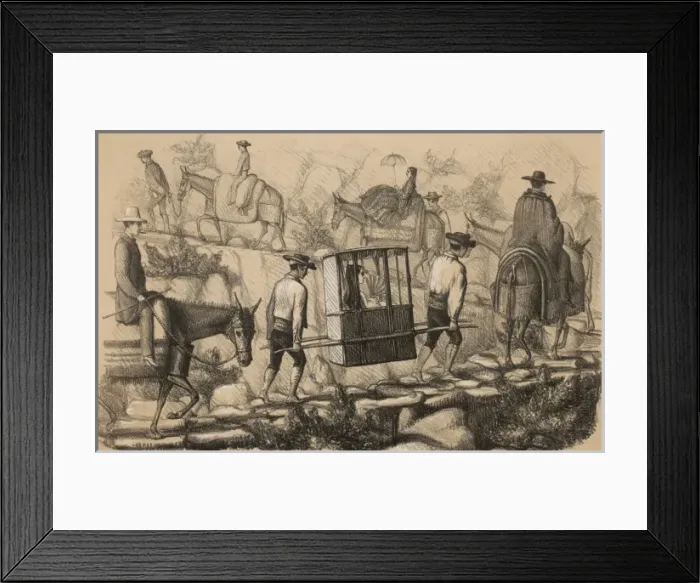 Framed Print : Pilgrim in Sedan Chair Framed Print : Pilgrim in Sedan Chair