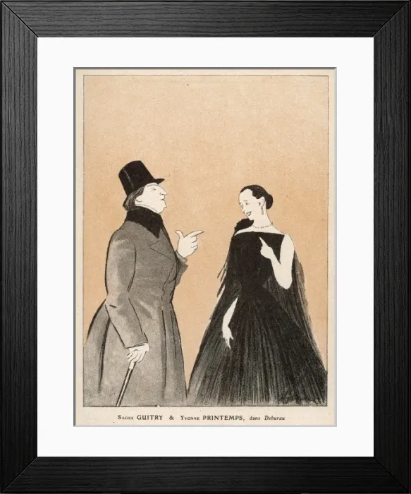 Framed Print : Sacha Guitry / Wife / 1918 Framed Print : Sacha Guitry / Wife / 1918