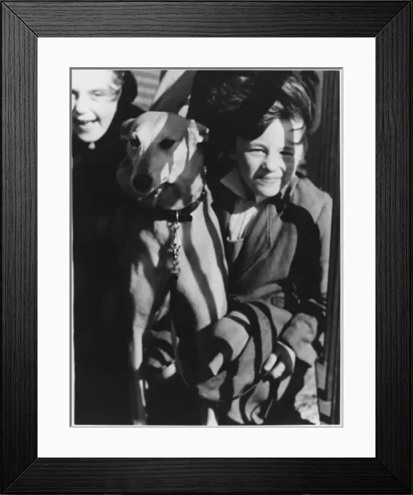 Framed Print : Photo, Child and Dog Framed Print : Photo, Child and Dog