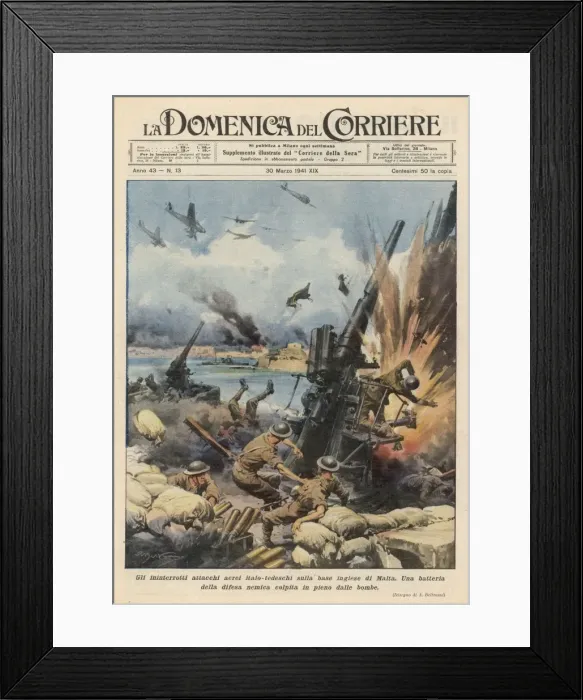 Framed Print : Malta Bombed by Italians Framed Print : Malta Bombed by Italians