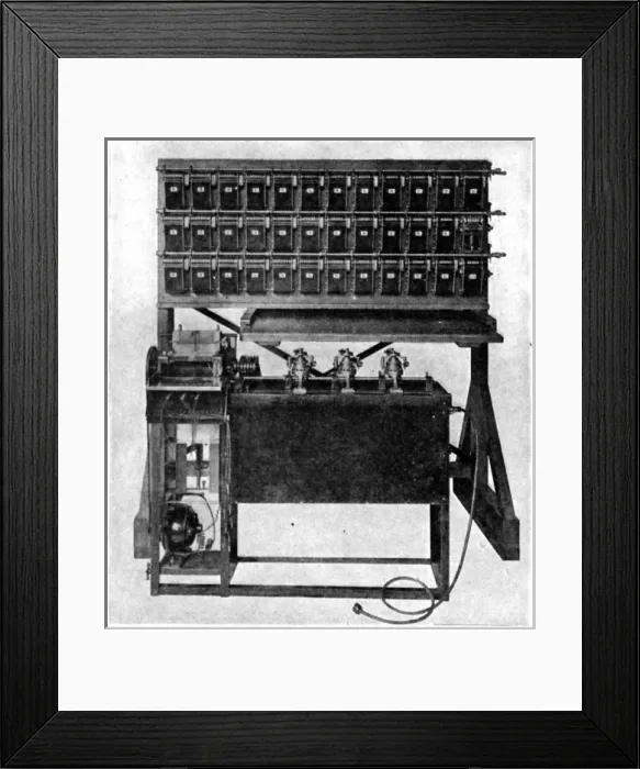Framed Print : Census counting machine
