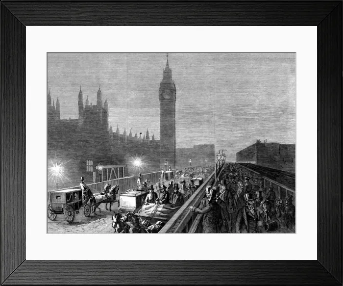Framed Print : Westminster Bridge lit by lime light Framed Print : Westminster Bridge lit by lime light