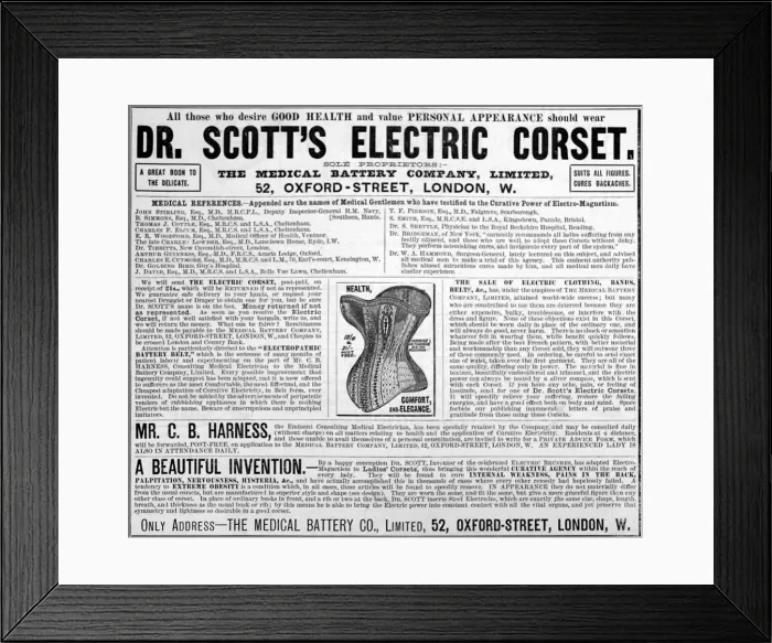 Framed Print : Dr. Scotts electric corset Framed Print : Dr. Scotts electric corset