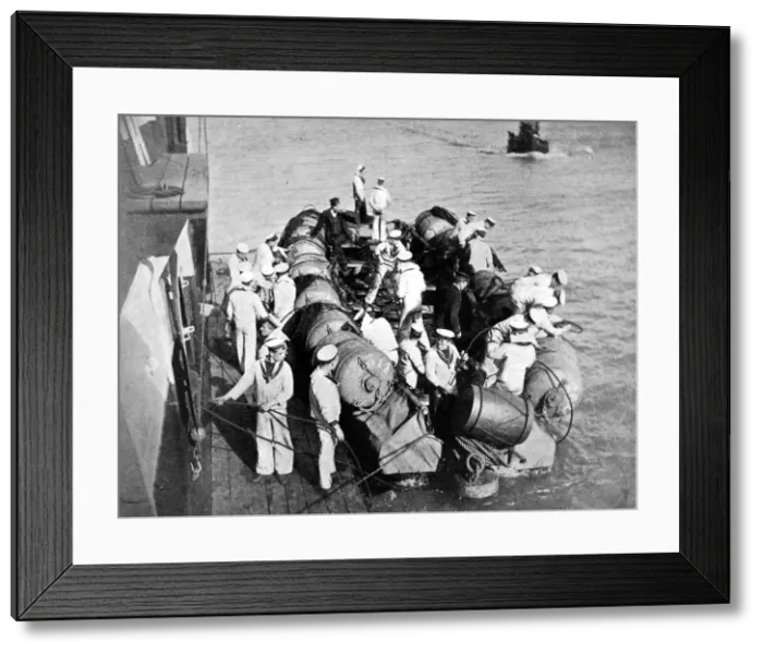 Framed Print : Naval manouvres on the Thames Framed Print : Naval manouvres on the Thames