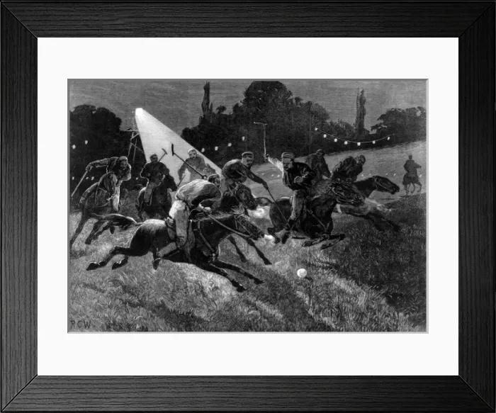 Framed Print : Polo match by electric light Framed Print : Polo match by electric light