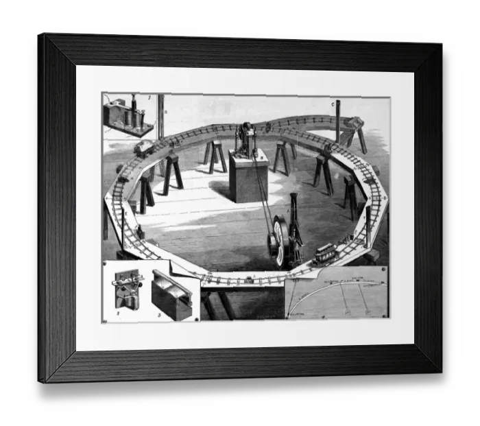 Framed Print : Ayrton and Perrys new electric railway Framed Print : Ayrton and Perrys new electric railway