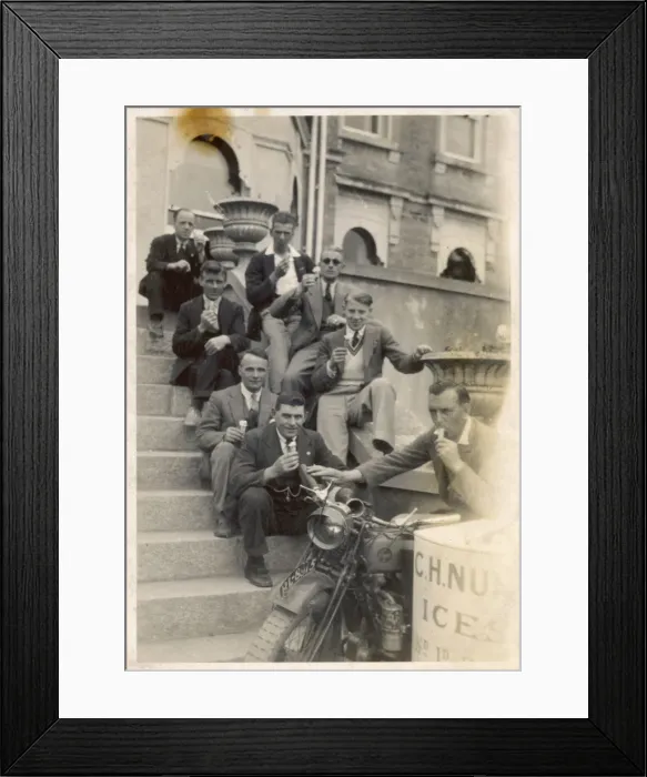 Framed Print : Men Eat Ice Cream 1930S Framed Print : Men Eat Ice Cream 1930S