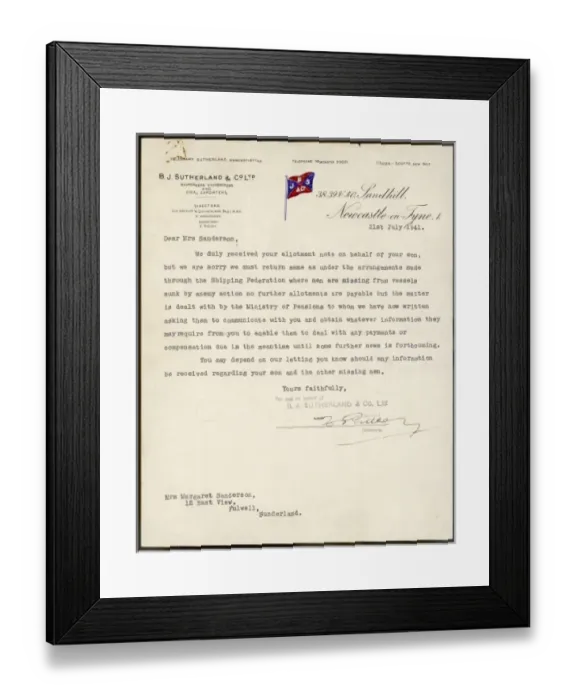 Framed Print : Missing Seamen 1941 Framed Print : Missing Seamen 1941