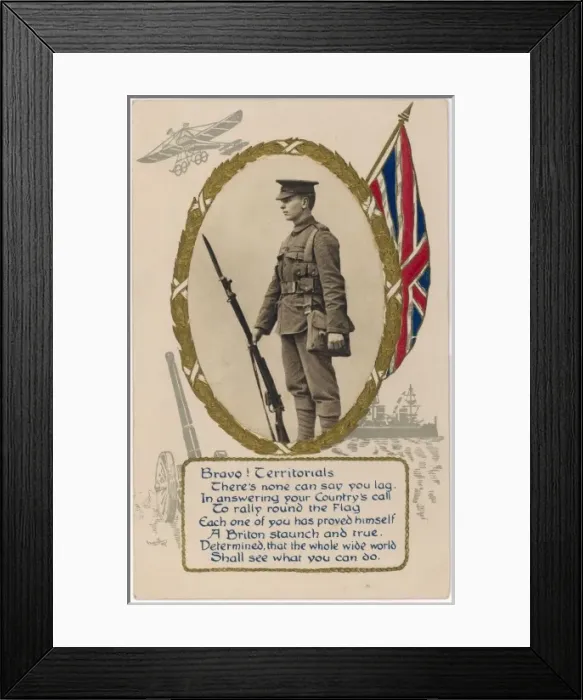 Framed Print : Territorials Card C1914 Framed Print : Territorials Card C1914