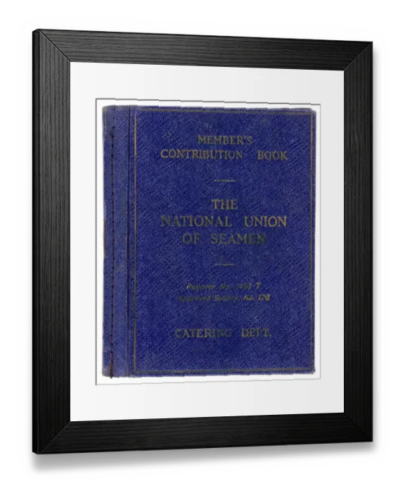 Framed Print : Seamens Pension Book Framed Print : Seamens Pension Book