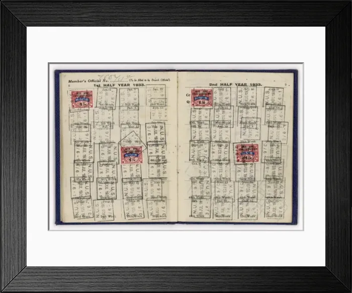Framed Print : Seamens Pension Book Framed Print : Seamens Pension Book