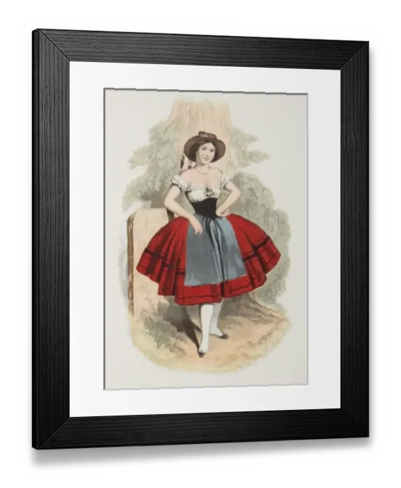 Framed Print : Ballerina. A ballerina, poses in rural folk costume amid bucolic scenery Framed Print : Ballerina. A ballerina, poses in rural folk costume amid bucolic scenery