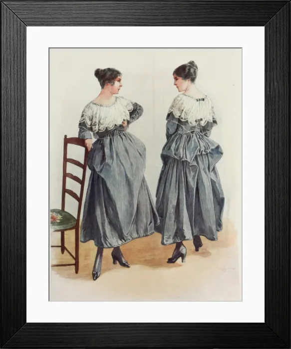 Framed Print : Robe d. An indoors dress, both front and back views Framed Print : Robe d. An indoors dress, both front and back views