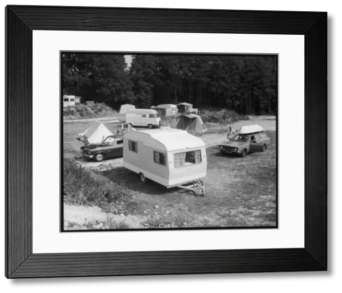Framed Print : Caravan Camp 1970S Framed Print : Caravan Camp 1970S