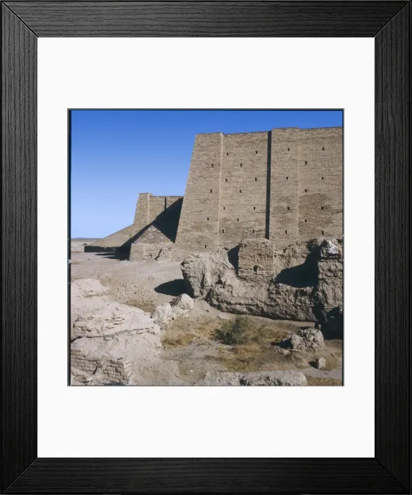 Framed Print : IRAQ / UR. Excavated residential housewalls and part of the reconstructed Ziggurat Framed Print : IRAQ / UR. Excavated residential housewalls and part of the reconstructed Ziggurat