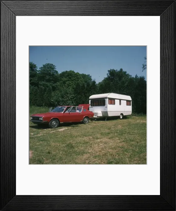Framed Print : Car & Caravan 1975 Framed Print : Car & Caravan 1975