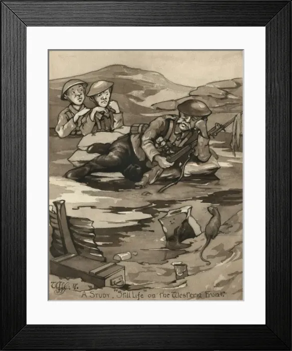 Framed Print : Cartoon Soldier Asleep Framed Print : Cartoon Soldier Asleep